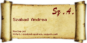 Szabad Andrea névjegykártya