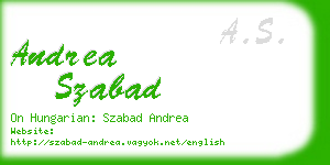 andrea szabad business card